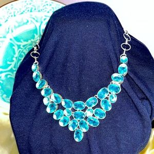 Blue Topaz 925 Sterling Silver Jewelry Necklace 16-18”